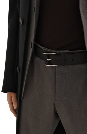 Мужской кожаный ремень ZILLI черного цвета, арт. MJL-CLASE-01947/0232 | Фото 2 (Материал: Натуральная кожа; Случай: Формальный)