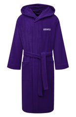 Мужской хлопковый халат DSQUARED2 фиолетового цвета, арт. D7P404220 | Фото 1 (Рукава: Длинные; Кросс-КТ: домашняя одежда; Материал внешний: Хлопок; Длина (верхняя одежда): Длинные)