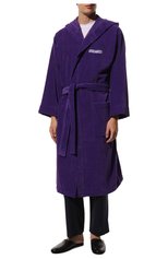 Мужской хлопковый халат DSQUARED2 фиолетового цвета, арт. D7P404220 | Фото 3 (Рукава: Длинные; Кросс-КТ: домашняя одежда; Материал внешний: Хлопок; Длина (верхняя одежда): Длинные)