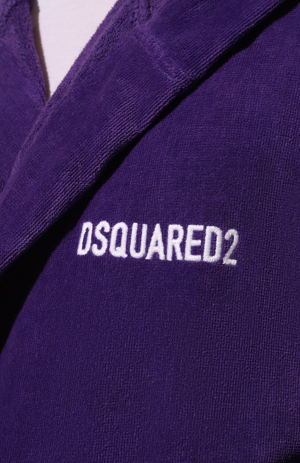 Мужской хлопковый халат DSQUARED2 фиолетового цвета, арт. D7P404220 | Фото 5 (Рукава: Длинные; Кросс-КТ: домашняя одежда; Материал внешний: Хлопок; Длина (верхняя одежда): Длинные)