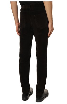 Мужские хлопковые брюки CORNELIANI темно-коричневого цвета, арт. 904L01-2818502/00 | Фото 4 (Длина (брюки, джинсы): Стандартные; Случай: Повседневный; Материал внешний: Хлопок; Стили: Кэжуэл)