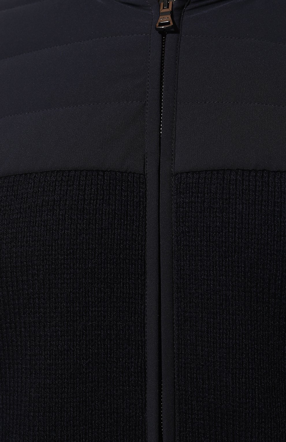Мужской комбинированный кардиган PAUL&SHARK темно-синего цвета, арт. 12311204/I3P | Фото 5 (Мужское Кросс-КТ: Кардиган-одежда; Материал внешний: Шерсть; Рукава: Длинные; Длина (для топов): Стандартные; Материал подклада: Синтетический материал; Стили: Кэжуэл)