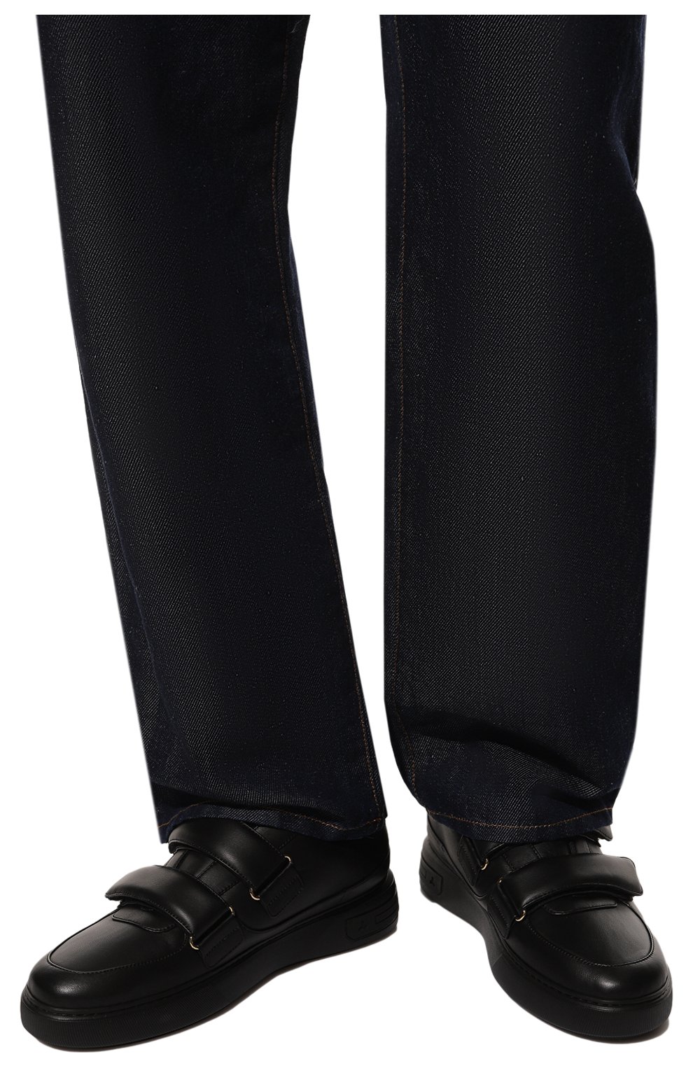 Мужские кожаные кеды maylor BALLY черного цвета, арт. MSK124/CP018 | Фото 3 (Материал внешний: Кожа; Материал внутренний: Натуральная кожа; Стили: Классический)
