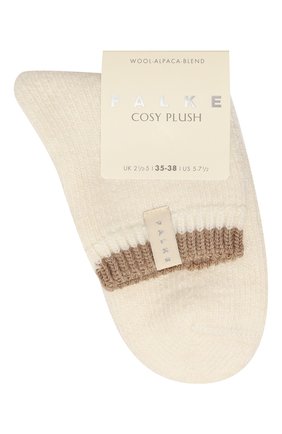 Женские носки FALKE кремвого цвета, арт. 46380 | Фото 1 (Материал внешний: Шерсть, Синтетический материал)