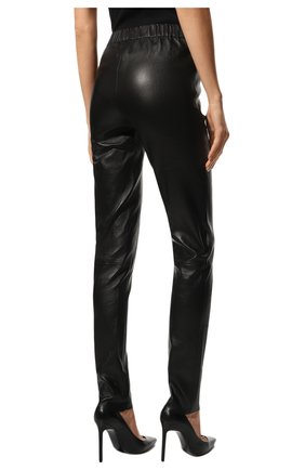 Женские кожаные леггинсы MAX&MOI черного цвета, арт. PERLEGGING | Фото 4 (Женское Кросс-КТ: Леггинсы-одежда; Стили: Гламурный; Длина (брюки, джинсы): Стандартные; Материал внешний: Натуральная кожа)