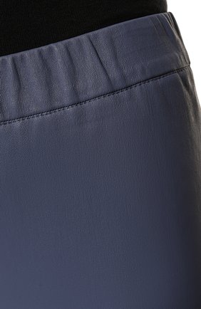 Женские кожаные леггинсы MAX&MOI синего цвета, арт. PERLEGGING | Фото 5 (Женское Кросс-КТ: Леггинсы-одежда; Длина (брюки, джинсы): Стандартные; Стили: Гранж; Материал внешний: Натуральная кожа)