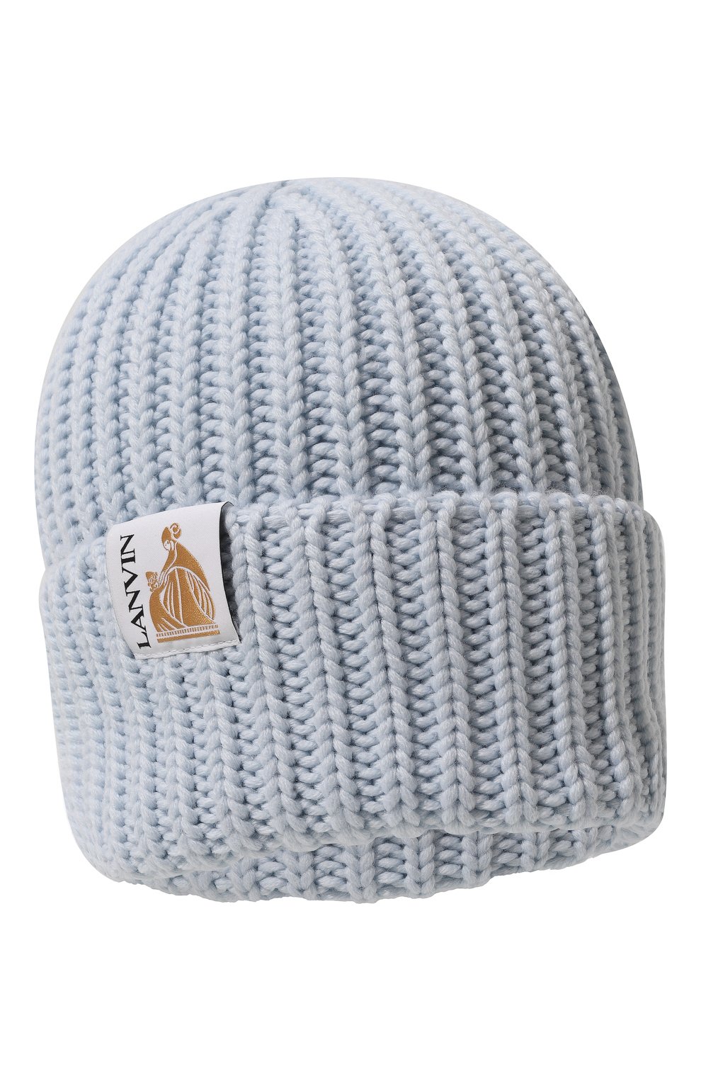 Женская шерстяная шапка LANVIN светло-голубого цвета, арт. 6LCAPP/U2662 | Фото 1 (Материал: Текстиль, Шерсть)