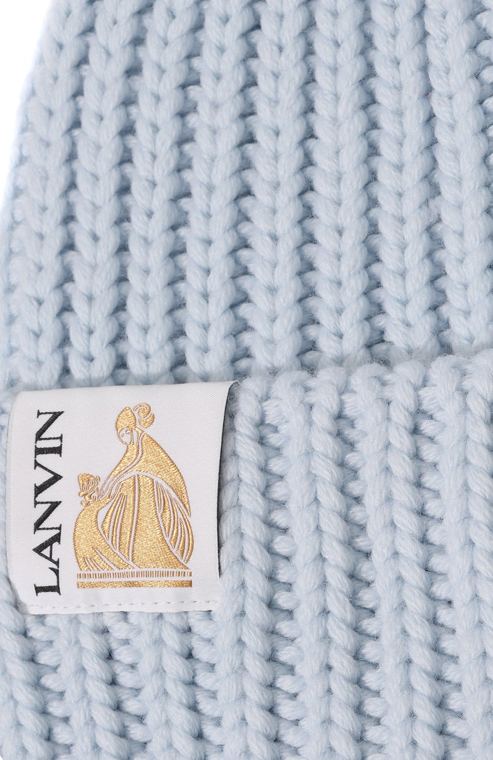 Женская шерстяная шапка LANVIN светло-голубого цвета, арт. 6LCAPP/U2662 | Фото 4 (Материал: Текстиль, Шерсть)