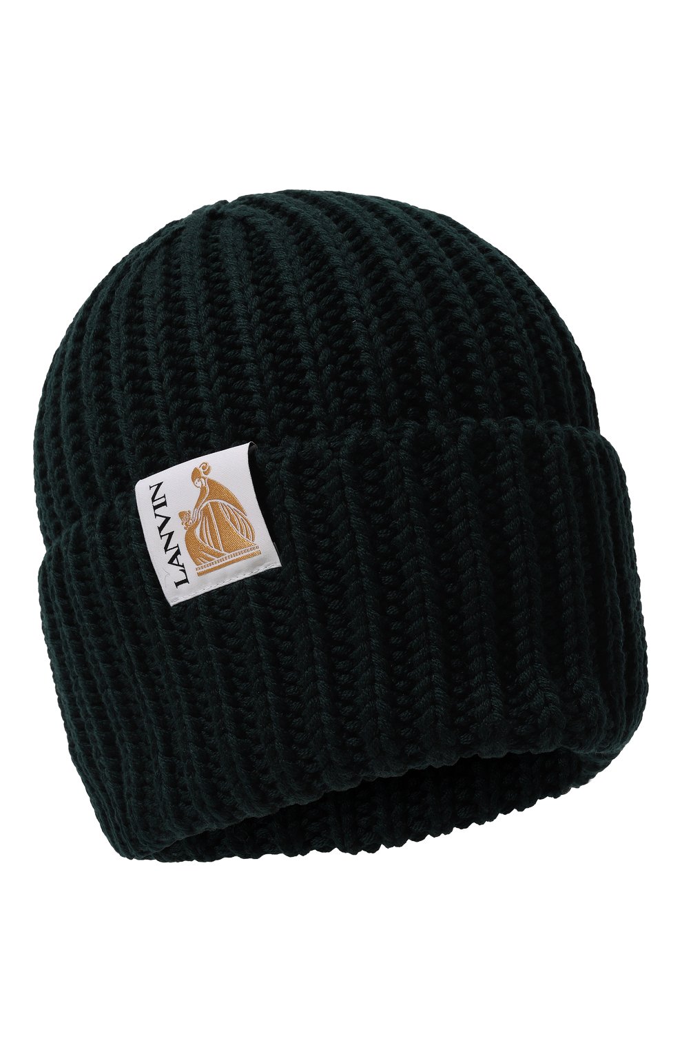 Женская шерстяная шапка LANVIN темно-зеленого цвета, арт. 6LCAPP/U2662 | Фото 1 (Материал: Текстиль, Шерсть)