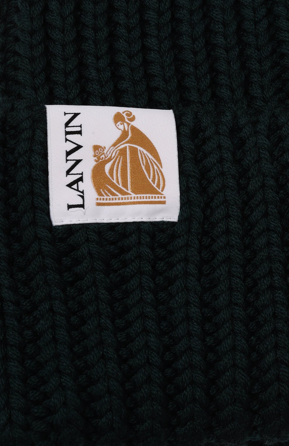 Женская шерстяная шапка LANVIN темно-зеленого цвета, арт. 6LCAPP/U2662 | Фото 4 (Материал: Текстиль, Шерсть)