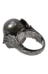 Женское кольцо с жемчужиной drowning to embrace CAVIAR JEWELLERY серебряного цвета, арт. DTE003B | Фото 3 (Материал: Жемчуг, Металл)