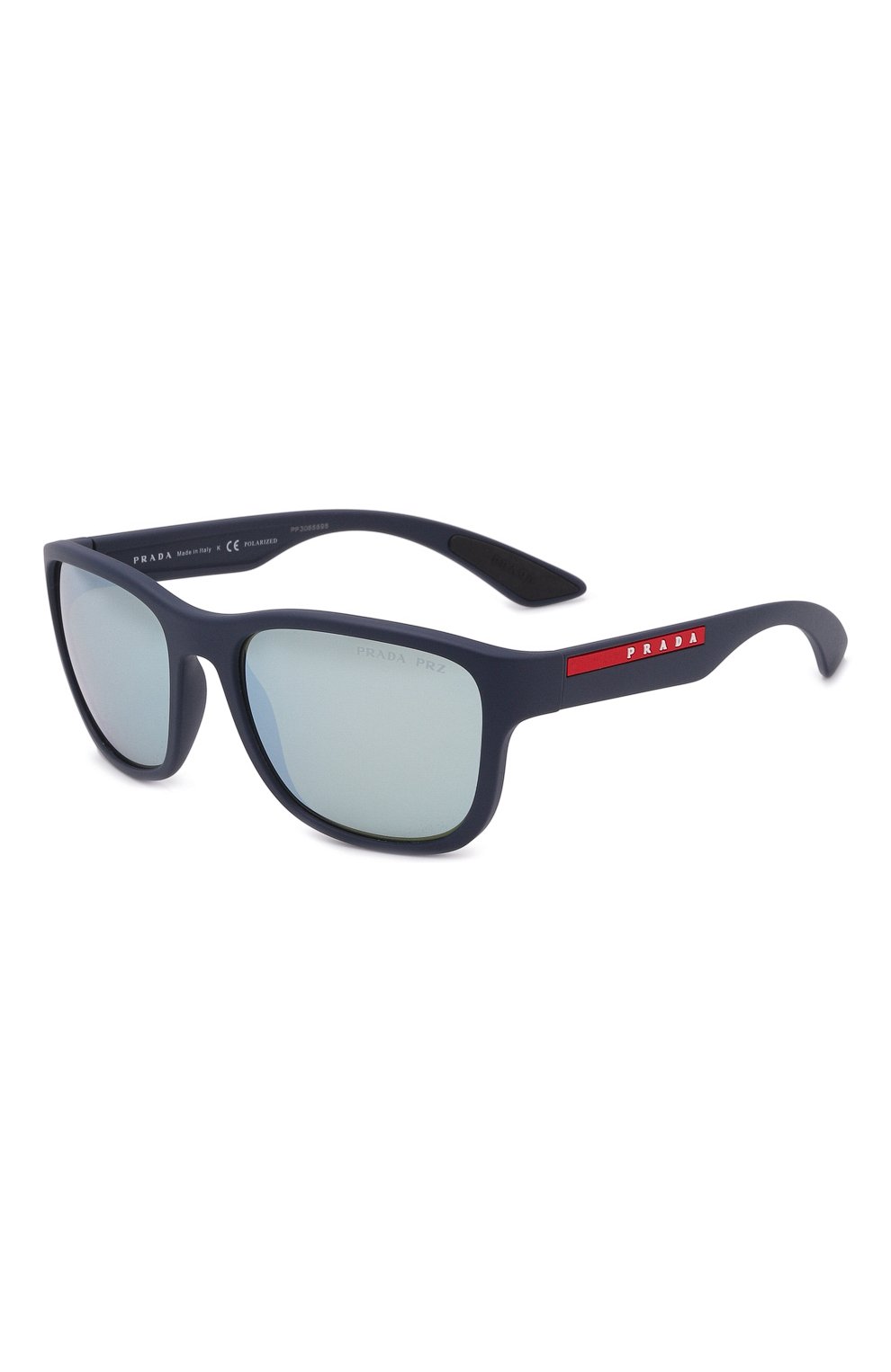 Мужские солнцезащитные очки PRADA синего цвета, арт. SPS01U-MTFY-FE740-059 | Фото 1 (Кросс-КТ: С/з-мужское; Тип очков: С/з; Оптика Гендер: оптика-мужское)