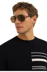 Мужские солнцезащитные очки PRADA коричневого цвета, арт. SPS52V-F7CQ-F05Y1-061 | Фото 2 (Кросс-КТ: С/з-мужское; Тип очков: С/з; Очки форма: Авиаторы; Оптика Гендер: оптика-мужское)