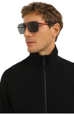 Мужские солнцезащитные очки PRADA черного цвета, арт. SPS50W-FDG0-FE02G-059 | Фото 2 (Кросс-КТ: С/з-мужское; Тип очков: С/з; Оптика Гендер: оптика-мужское)