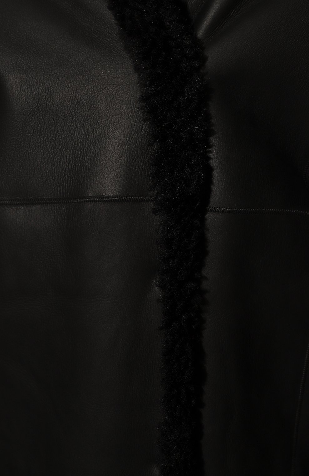 Женская дубленка из овчины TEGIN черного цвета, арт. TG2316 | Фото 5 (Женское Кросс-КТ: Мех; Рукава: Длинные; Материал внешний: Натуральный мех; Длина (верхняя одежда): До колена; Стили: Кэжуэл)
