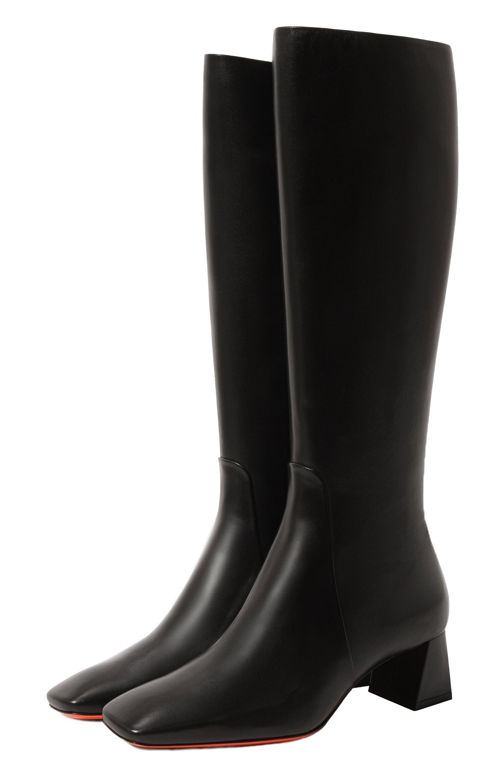 Женские черные кожаные сапоги SANTONI купить в интернет-магазине ЦУМ ...