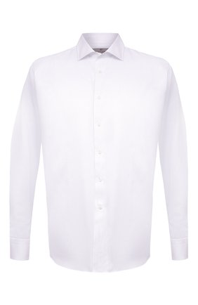 Мужская хлопковая сорочка CANALI белого цвета, арт. N758/GR02117 | Фото 1 (Длина (для топов): Стандартные; Рукава: Длинные; Материал внешний: Хлопок)