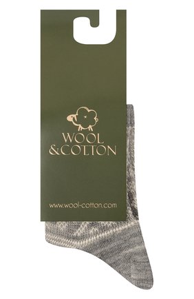 Детские шерстяные носки WOOL&COTTON серого цвета, арт. NNRU-SN | Фото 1