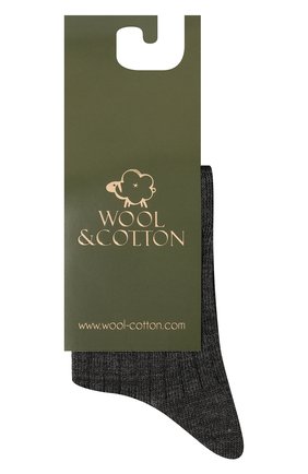 Детские шерстяные носки WOOL&COTTON темно-серого цвета, арт. NNRU-r | Фото 1