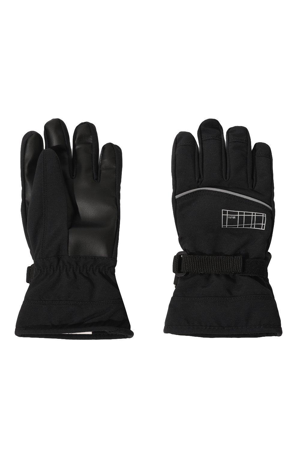 Детские утепленные перчатки MOLO черного цвета, арт. 7NOSS211 | Фото 2 (Материал: Текстиль, Синтетический материал)