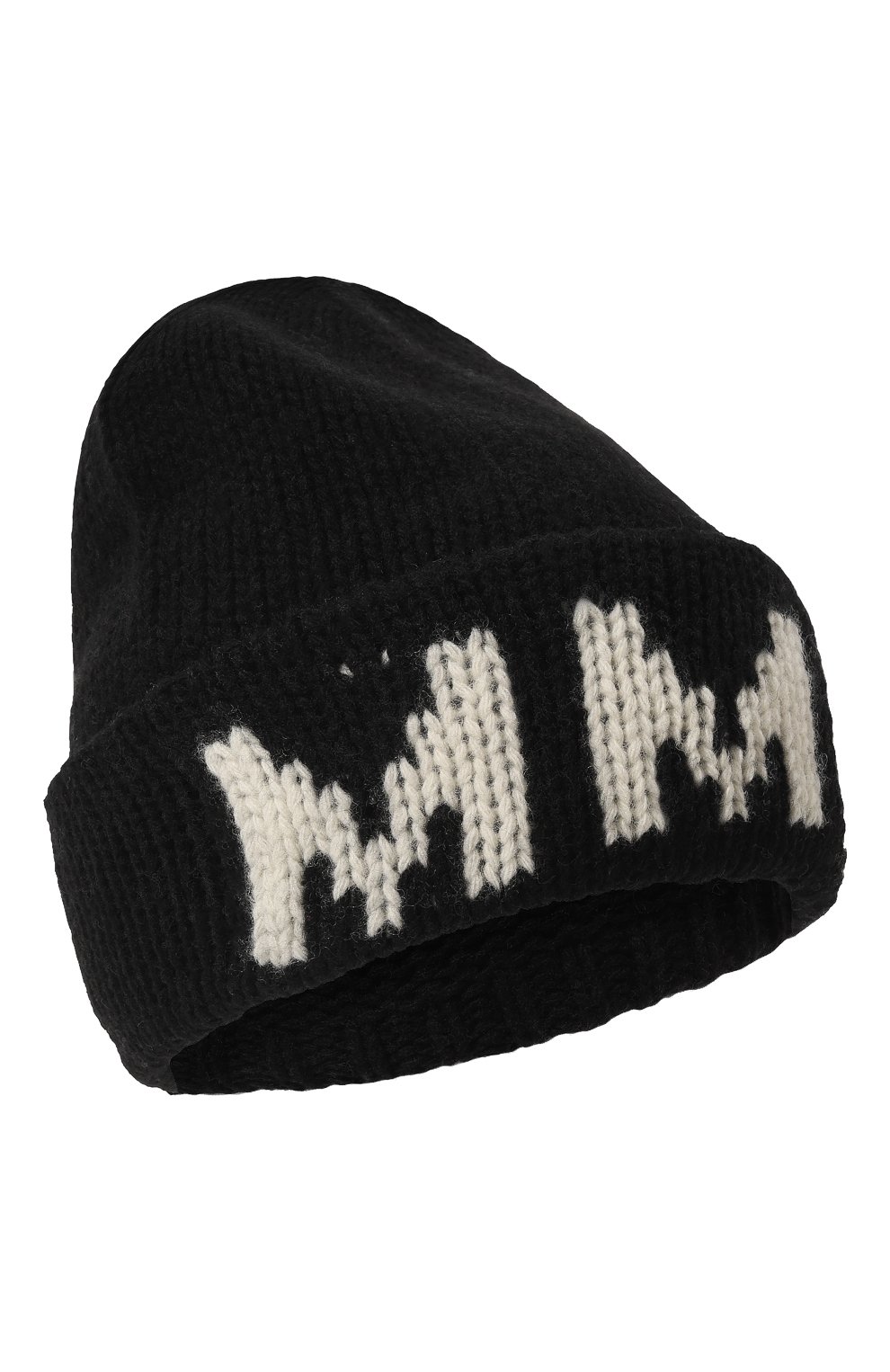 Детского шерстяная шапка MM6 черного цвета, арт. M60277-MM074 | Фото 1 (Материал: Текстиль, Шерсть)