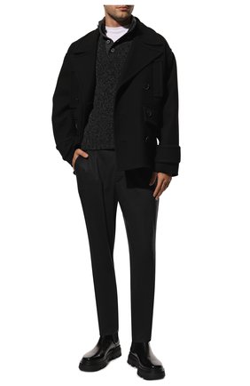 Мужские шерстяные брюки BOSS темно-серого цвета, арт. 50479576 | Фото 2 (Материал внешний: Шерсть; Длина (брюки, джинсы): Стандартные; Случай: Повседневный; Стили: Кэжуэл)