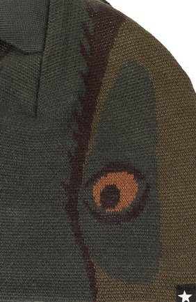 Детского комплект из шапки и шарфа MOLO хаки цвета, арт. 7W22S302 | Фото 6 (Материал: Текстиль, Шерсть, Синтетический материал)