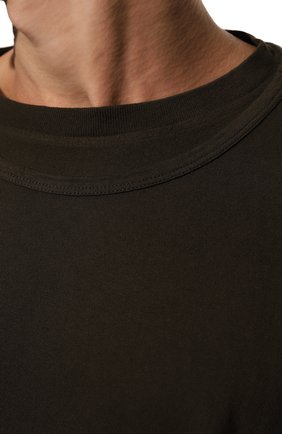 Мужская хлопковая футболка ANDREA YA'AQOV хаки цвета, арт. 22M0PF24 | Фото 5 (Принт: Без принта; Рукава: Короткие; Длина (для топов): Стандартные; Стили: Милитари; Материал внешний: Хлопок)