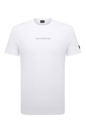 Мужская хлопковая футболка PAUL&SHARK белого цвета, арт. 12311655 | Фото 1 (Рукава: Короткие; Стили: Кэжуэл; Материал внешний: Хлопок; Длина (для топов): Стандартные; Принт: С принтом)