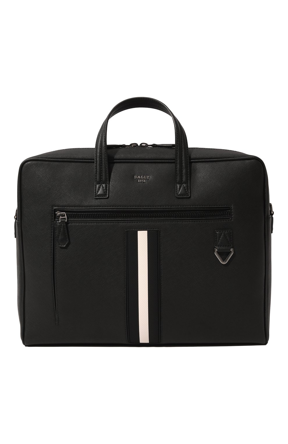 Мужская кожаная сумка для ноутбука BALLY черного цвета, арт. MAB00D/VT116 | Фото 1 (Материал: Натуральная кожа; Ремень/цепочка: На ремешке; Размер: large)