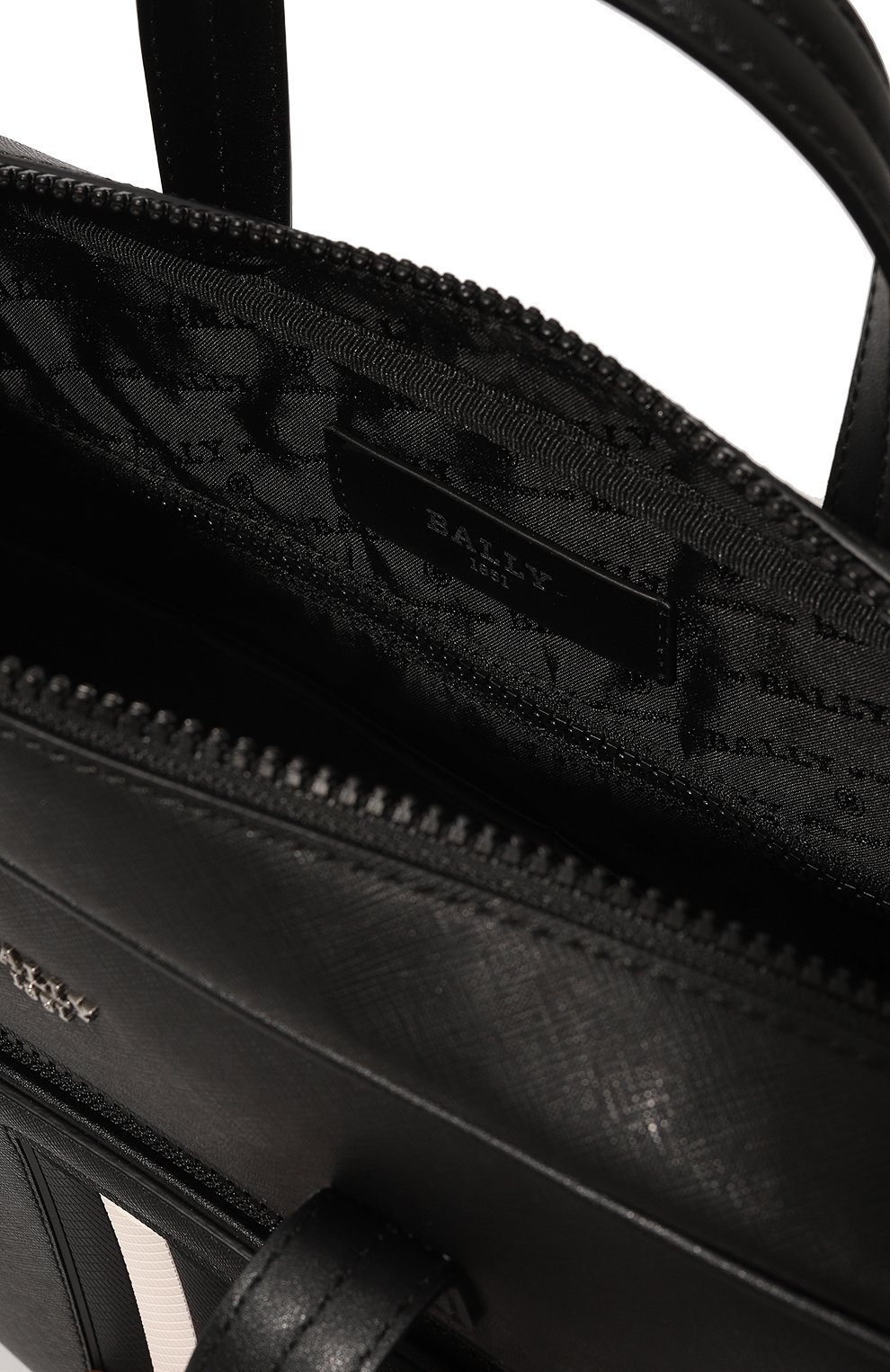 Мужская кожаная сумка для ноутбука BALLY черного цвета, арт. MAB00D/VT116 | Фото 5 (Материал: Натуральная кожа; Ремень/цепочка: На ремешке; Размер: large)