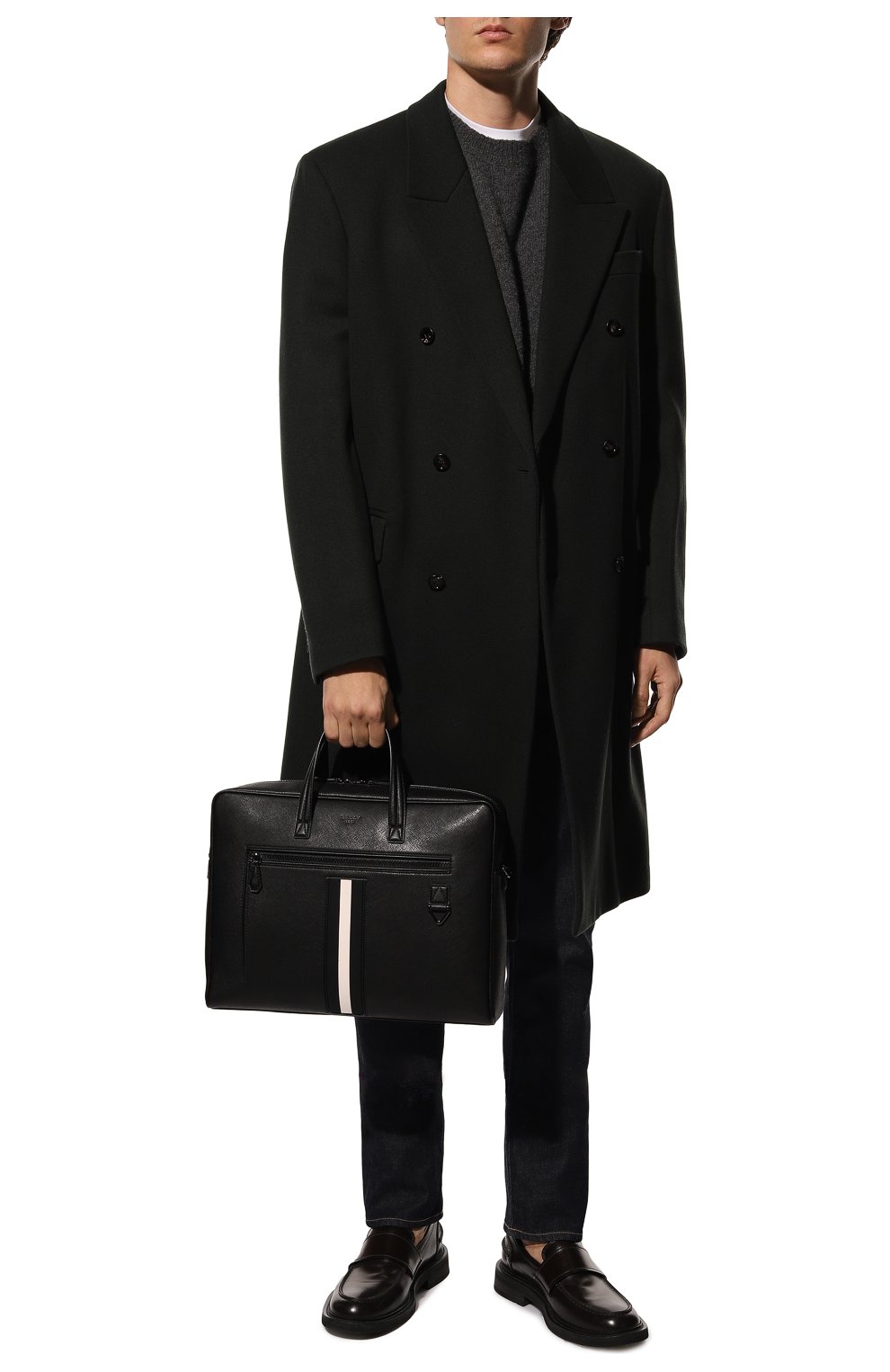 Мужская кожаная сумка для ноутбука BALLY черного цвета, арт. MAB00D/VT116 | Фото 7 (Материал: Натуральная кожа; Ремень/цепочка: На ремешке; Размер: large)