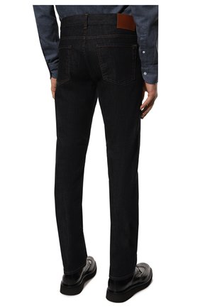 Мужские джинсы CANALI темно-синего цвета, арт. 91719/PD00018 | Фото 4 (Силуэт М (брюки): Прямые; Кросс-КТ: Деним; Длина (брюки, джинсы): Стандартные; Материал внешний: Хлопок, Деним; Стили: Кэжуэл)