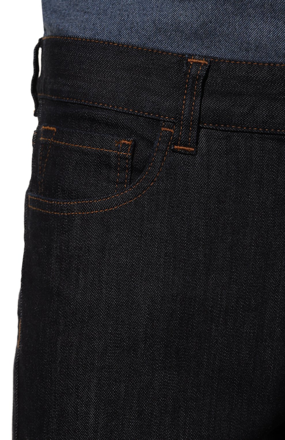 Мужские джинсы CANALI темно-синего цвета, арт. 91719/PD00018 | Фото 5 (Силуэт М (брюки): Прямые; Кросс-КТ: Деним; Длина (брюки, джинсы): Стандартные; Материал внешний: Хлопок, Деним; Стили: Кэжуэл)