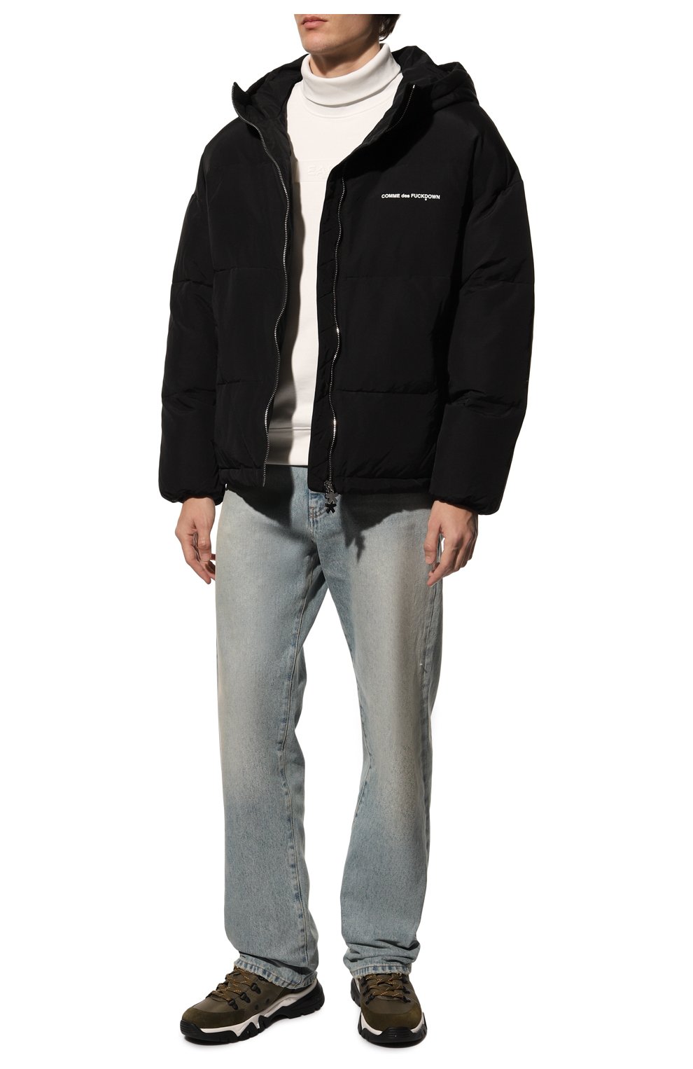 Мужская утепленная куртка COMME DES FUCKDOWN черного цвета, арт. CDFU1743 | Фото 2 (Кросс-КТ: Куртка; Рукава: Длинные; Принт: Без принта; Длина (верхняя одежда): До середины бедра; Материал внешний: Синтетический материал; Мужское Кросс-КТ: утепленные куртки; Материал подклада: Синтетический материал; Стили: Кэжуэл)