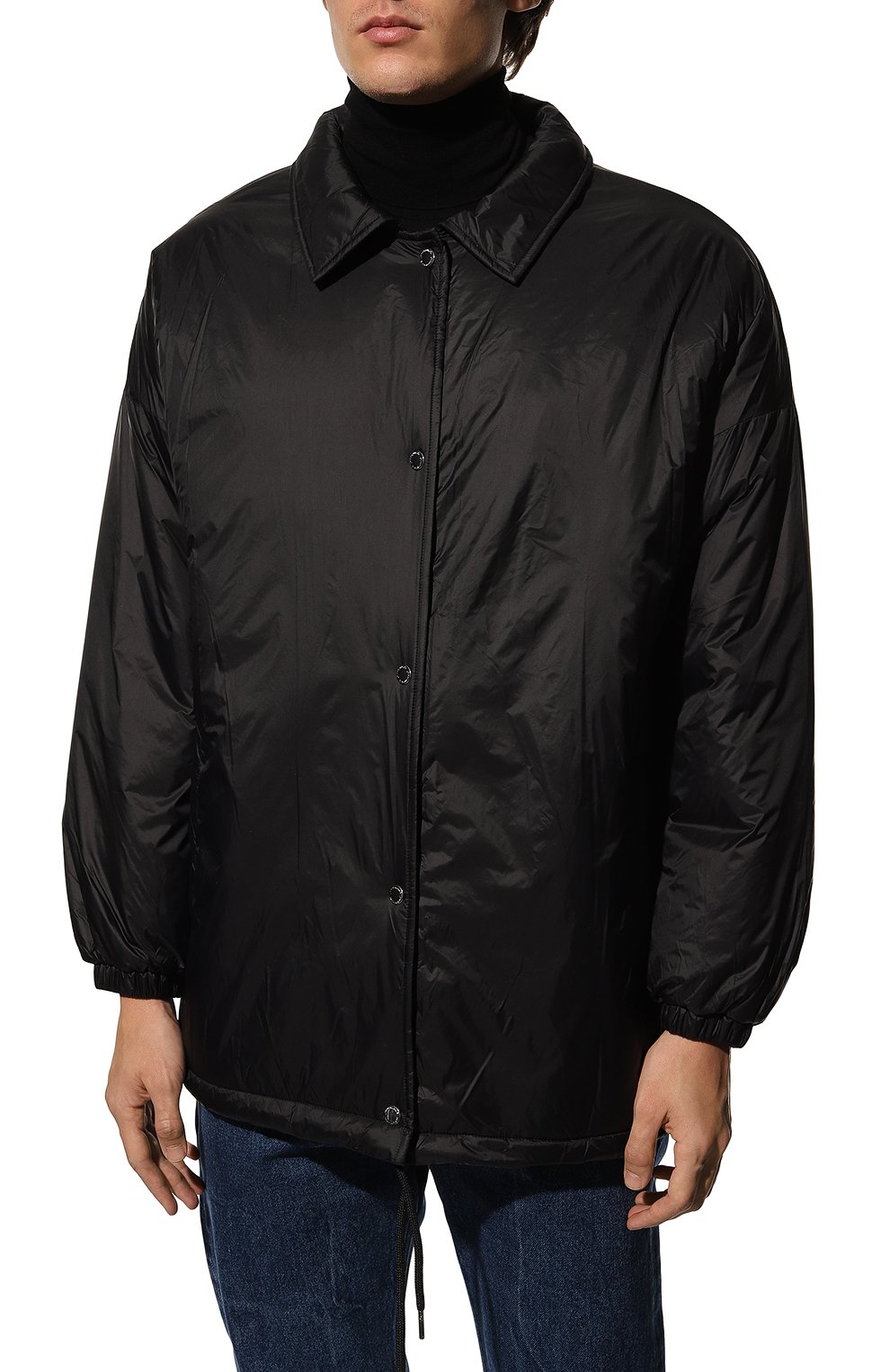 Мужская утепленная куртка HINNOMINATE черного цвета, арт. HUW2/HNM105 | Фото 3 (Кросс-КТ: Куртка; Рукава: Длинные; Принт: Без принта; Длина (верхняя одежда): До середины бедра; Материал внешний: Синтетический материал; Мужское Кросс-КТ: утепленные куртки; Стили: Спорт-шик; Материал подклада: Синтетический материал)