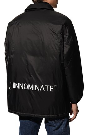 Мужская утепленная куртка HINNOMINATE черного цвета, арт. HUW2/HNM105 | Фото 4 (Кросс-КТ: Куртка; Рукава: Длинные; Принт: Без принта; Длина (верхняя одежда): До середины бедра; Материал внешний: Синтетический материал; Мужское Кросс-КТ: утепленные куртки; Стили: Спорт-шик; Материал подклада: Синтетический материал)