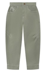 Детские хлопковые брюки ULYANA SERGEENKO светло-зеленого цвета, арт. PNT002KD21P (0817б21) | Фото 1 (Случай: Повседневный; Материал внешний: Хлопок; Материал подклада: Хлопок)