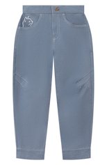 Детские хлопковые брюки ULYANA SERGEENKO голубого цвета, арт. PNT002KD21P (0781б21) | Фото 1 (Случай: Повседневный; Материал внешний: Хлопок; Материал подклада: Хлопок)