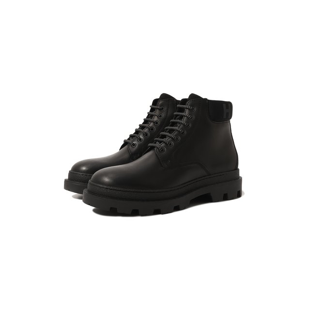 Кожаные ботинки HUGO 50480469, цвет чёрный, размер 45 - фото 1