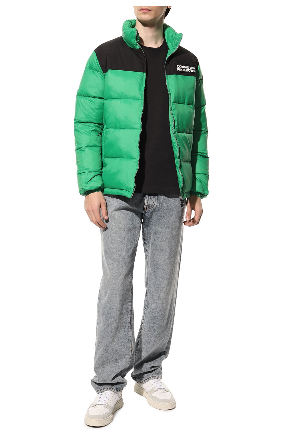 Мужская утепленная куртка COMME DES FUCKDOWN зеленого цвета, арт. CDFU1740 | Фото 2 (Кросс-КТ: Куртка; Рукава: Длинные; Материал внешний: Синтетический материал; Мужское Кросс-КТ: утепленные куртки; Материал подклада: Синтетический материал; Длина (верхняя одежда): Короткие; Стили: Кэжуэл)