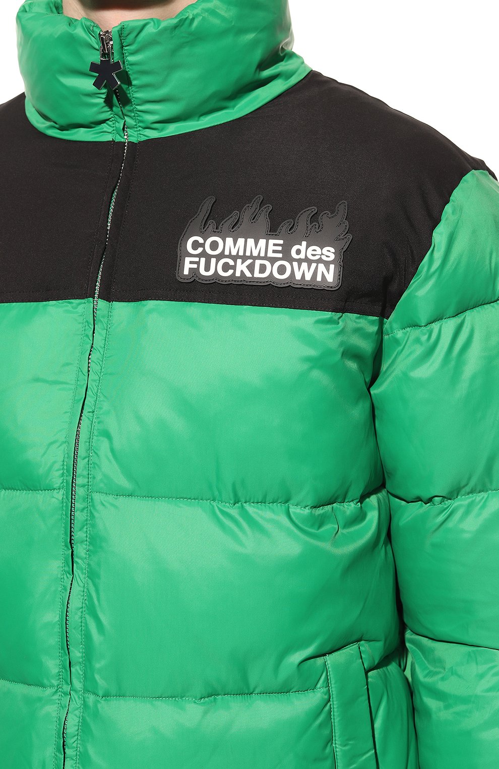 Мужская утепленная куртка COMME DES FUCKDOWN зеленого цвета, арт. CDFU1740 | Фото 5 (Кросс-КТ: Куртка; Рукава: Длинные; Материал внешний: Синтетический материал; Мужское Кросс-КТ: утепленные куртки; Материал подклада: Синтетический материал; Длина (верхняя одежда): Короткие; Стили: Кэжуэл)