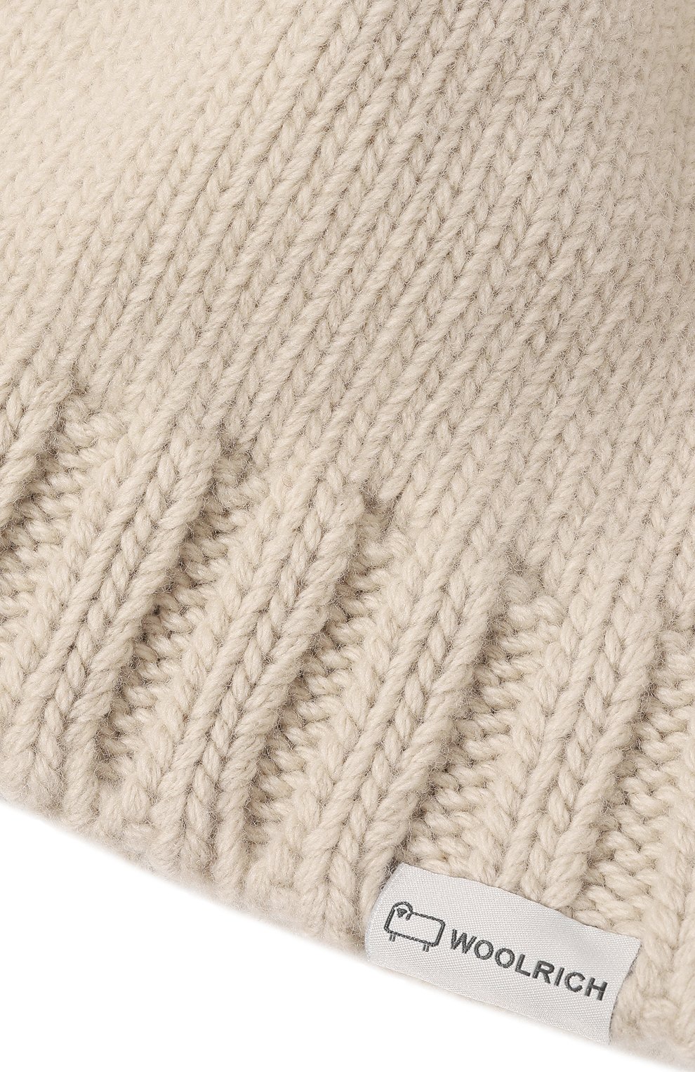 Женская шерстяная шапка WOOLRICH молочного цвета, арт. CFW0AC0174MR/UF0640 | Фото 4 (Материал: Текстиль, Шерсть)