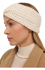 Женская кашемировая повязка на голову FTC белого цвета, арт. 850-0090 | Фото 2 (Материал: Текстиль, Кашемир, Шерсть; Женское Кросс-КТ: Шапка-тюрбан)