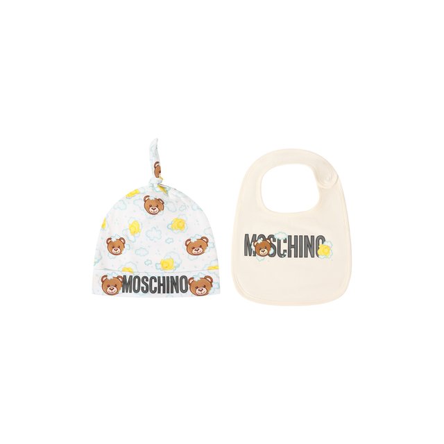 Комплект для новорожденного из шапки и нагрудника Moschino MUY04B/LAB46