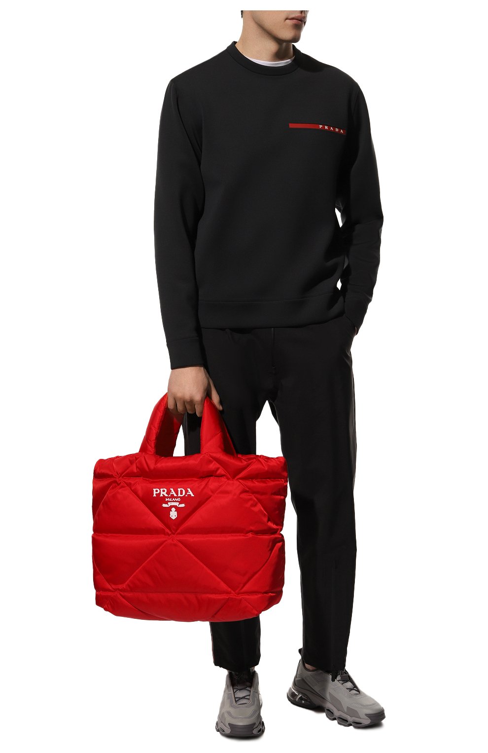 Мужская текстильная сумка-тоут PRADA красного цвета, арт. 2VG082-2DXR-F0011-OOO | Фото 7 (Материал: Текстиль; Размер: large)