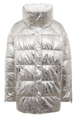Женская утепленная куртка PINKO серебряного цвета, арт. 1G17Z5-A03G | Фото 1 (Кросс-КТ: Куртка, Утепленный; Рукава: Длинные; Материал внешний: Синтетический материал; Стили: Спорт-шик; Материал подклада: Синтетический материал; Длина (верхняя одежда): Короткие)
