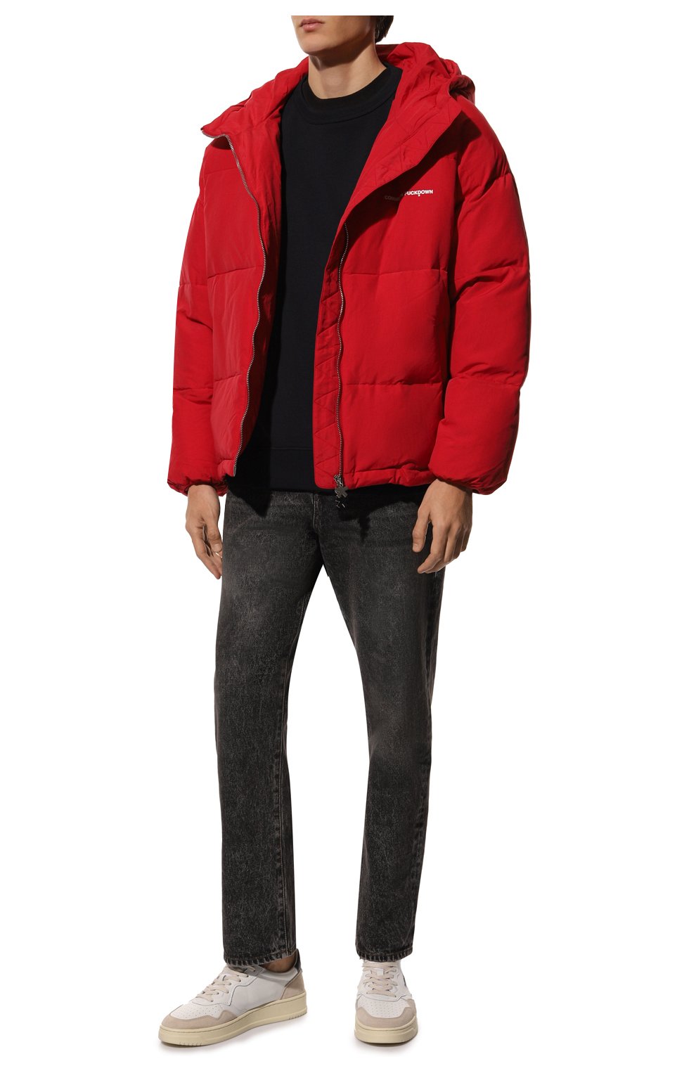 Мужская утепленная куртка COMME DES FUCKDOWN красного цвета, арт. CDFU1743 | Фото 2 (Кросс-КТ: Куртка; Рукава: Длинные; Длина (верхняя одежда): До середины бедра; Материал внешний: Синтетический материал; Мужское Кросс-КТ: утепленные куртки; Материал подклада: Синтетический материал; Стили: Кэжуэл)