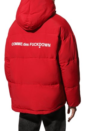 Мужская утепленная куртка COMME DES FUCKDOWN красного цвета, арт. CDFU1743 | Фото 4 (Кросс-КТ: Куртка; Рукава: Длинные; Длина (верхняя одежда): До середины бедра; Материал внешний: Синтетический материал; Мужское Кросс-КТ: утепленные куртки; Материал подклада: Синтетический материал; Стили: Кэжуэл)