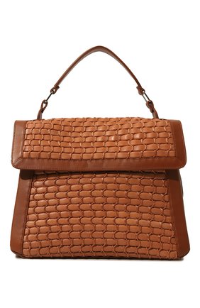 Женская сумка lunch bag RODO коричневого цвета, арт. B8615/869 | Фото 1 (Сумки-технические: Сумки top-handle; Размер: medium; Материал: Натуральная кожа)